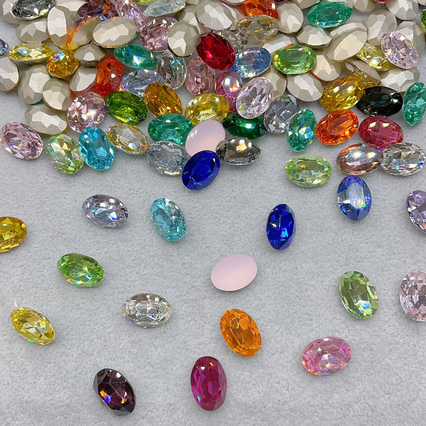 10*14mm Oval Original Color Pointed Back K9 Crystal Nail&DIY Gems
