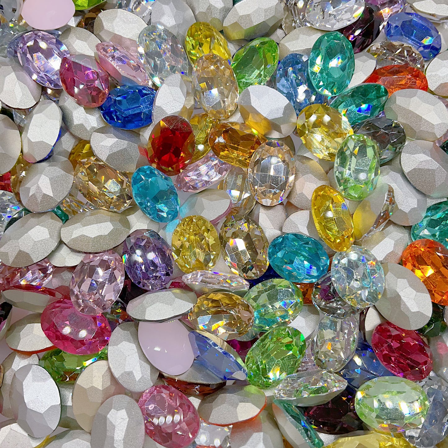 10*14mm Oval Original Color Pointed Back K9 Crystal Nail&DIY Gems