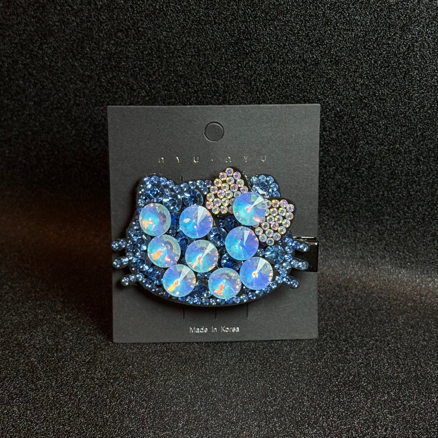 HK Hair Clips Cat with Bows K9 Crystal