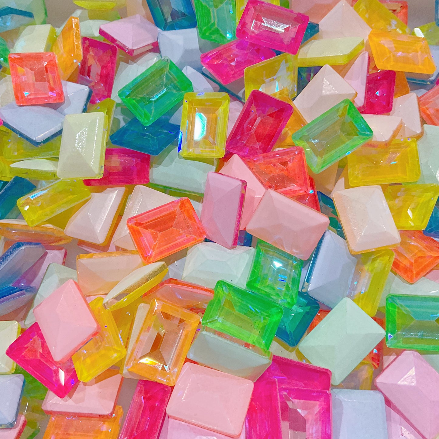 10*14mm Rectangle Neon Series Pointed Back Nail&DIY Glass Rhinestone