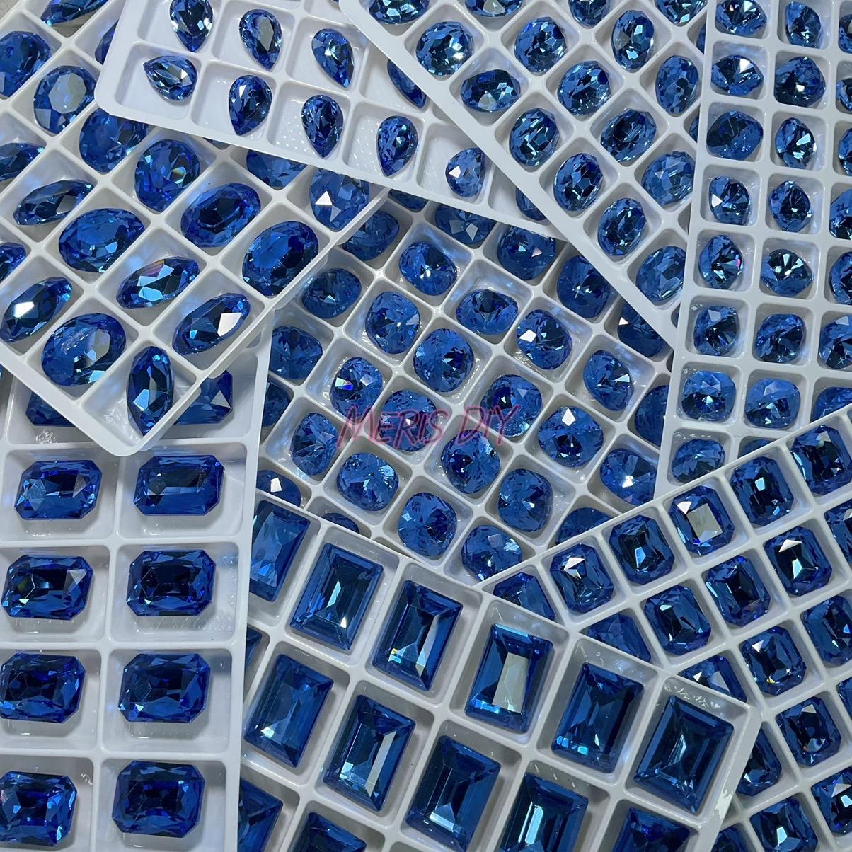 Royal Blue Pointed Back High Quality K9 Crystal Mixed Shapes