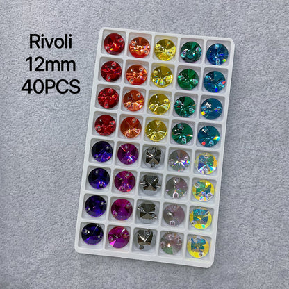 High Quality Sew-On K9 Crystal Mixed Colors