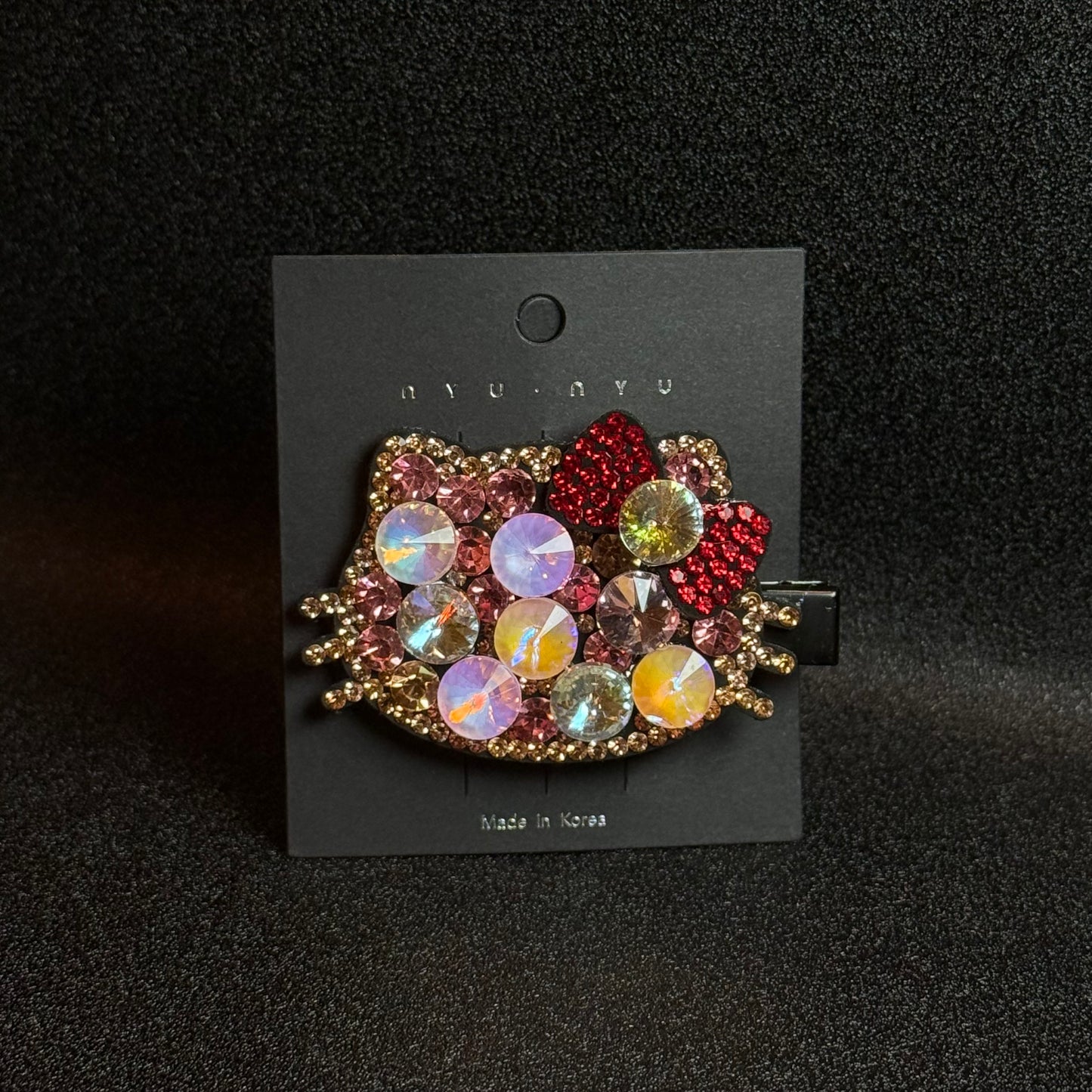 HK Hair Clips Cat with Bows K9 Crystal