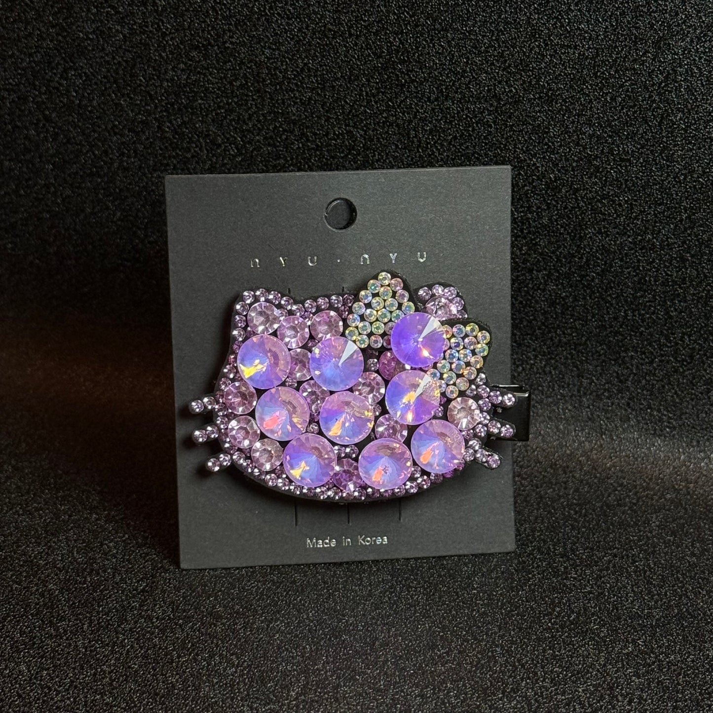 HK Hair Clips Cat with Bows K9 Crystal