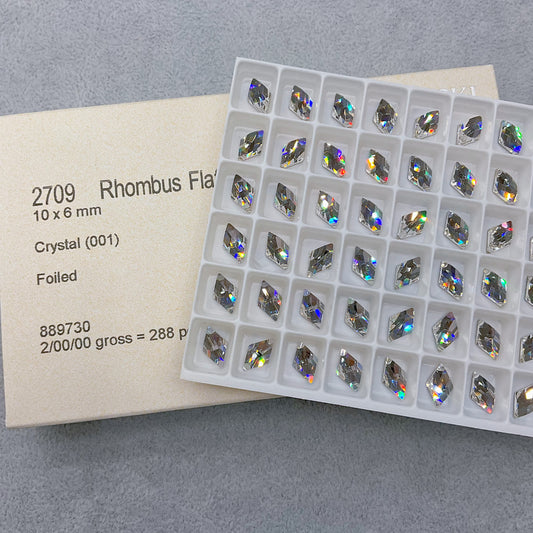 10*6mm Rhombus Flat Back Crystal (001)