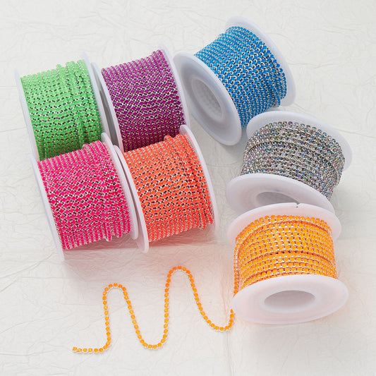 10 Yards Neon Mocha Glass Rhinestone