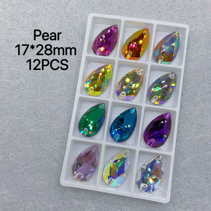 High Quality Sew-On K9 Crystal Mixed Colors
