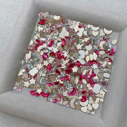 Rosy Stardust Flat Back Nail Art Glass Rhinestone