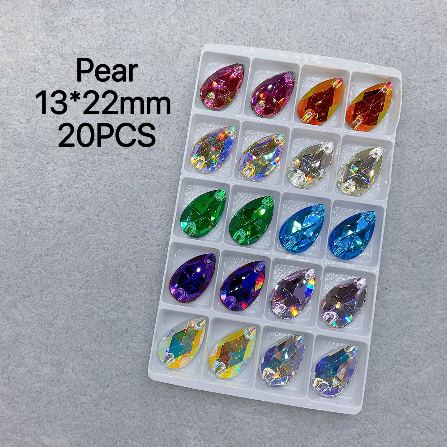 High Quality Sew-On K9 Crystal Mixed Colors