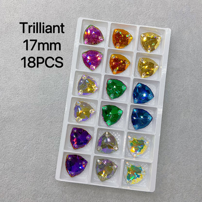 High Quality Sew-On K9 Crystal Mixed Colors