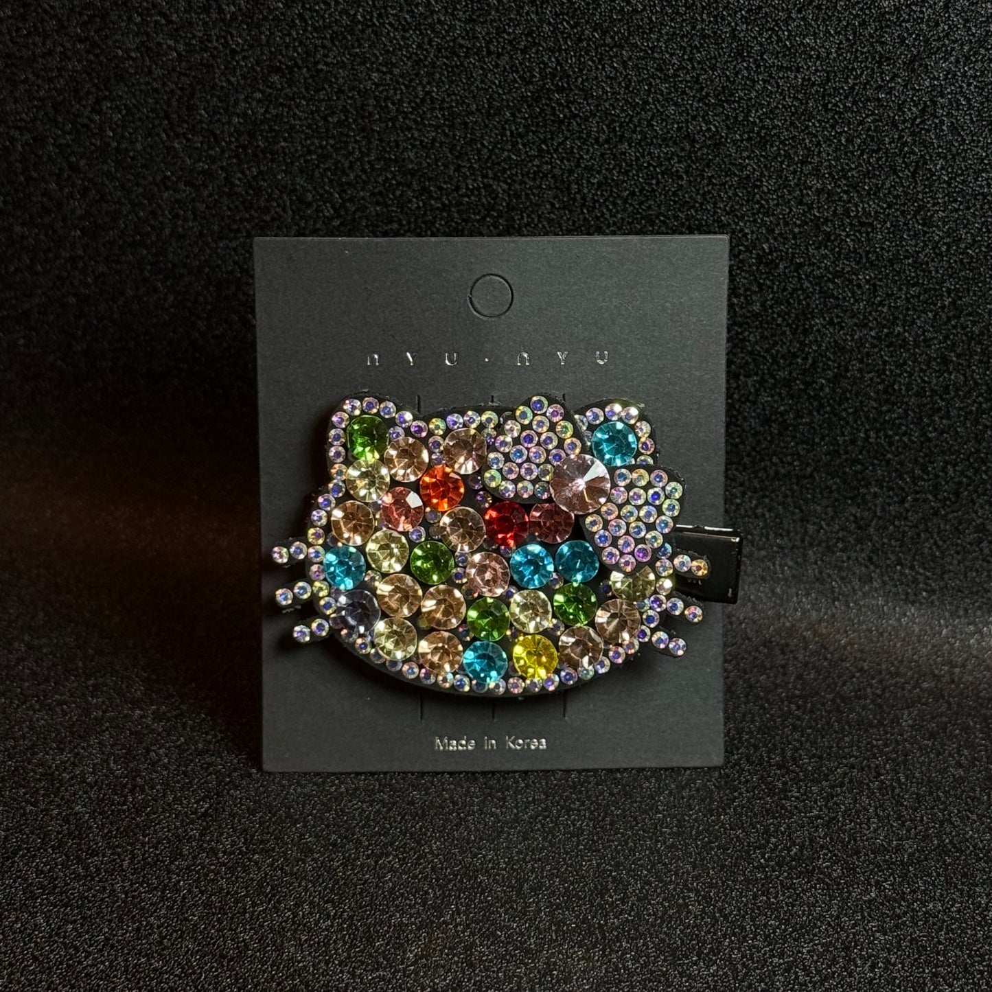 HK Hair Clips Cat with Bows K9 Crystal