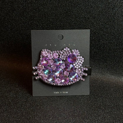 HK Hair Clips Cat with Bows K9 Crystal