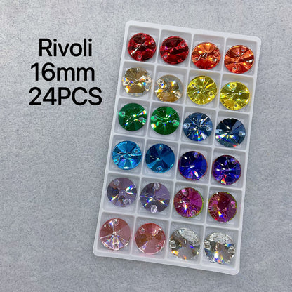 High Quality Sew-On K9 Crystal Mixed Colors