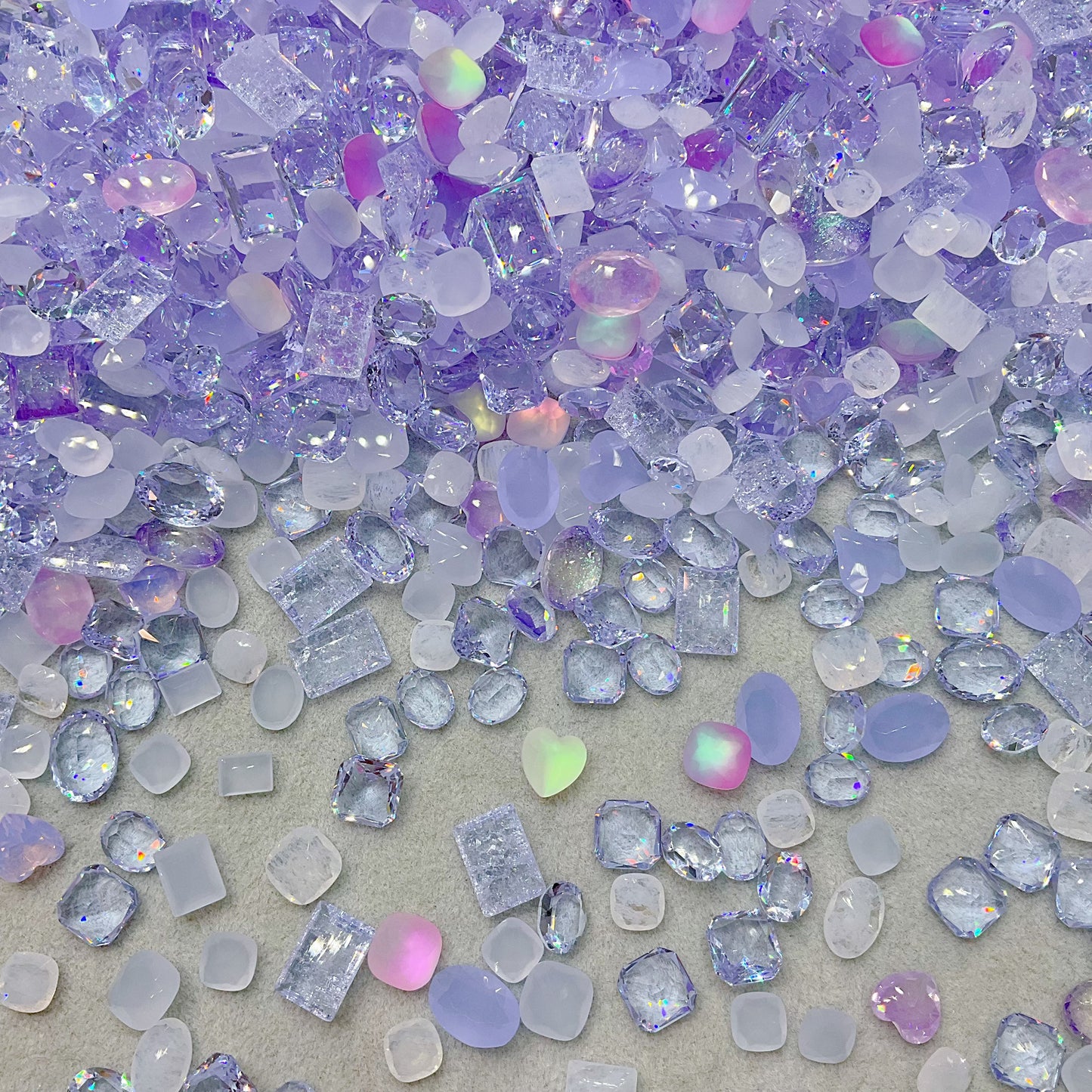 Lavender Mist K9 Crystal Pointed Back Unfoiled Mix Shape Nail&DIY Rhinestone