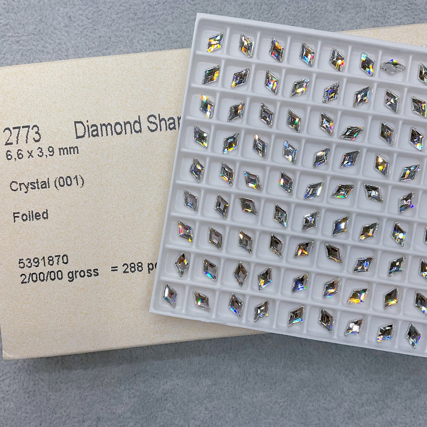 6.6*3.9mm Diamond Shape Flat Back Crystal 001