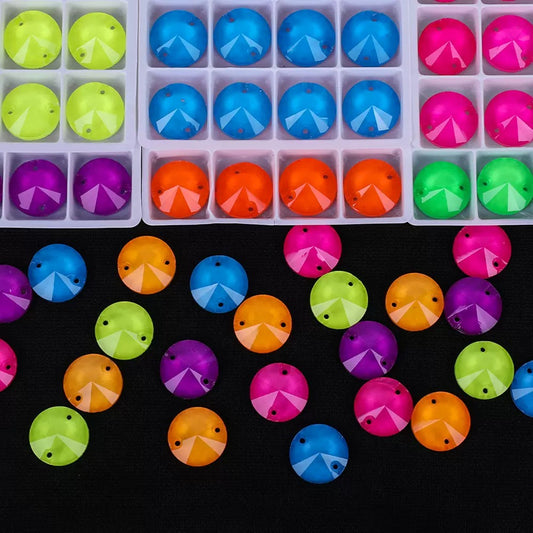 Neon Rivoli Sew-On Flat Back Glass Rhinestone