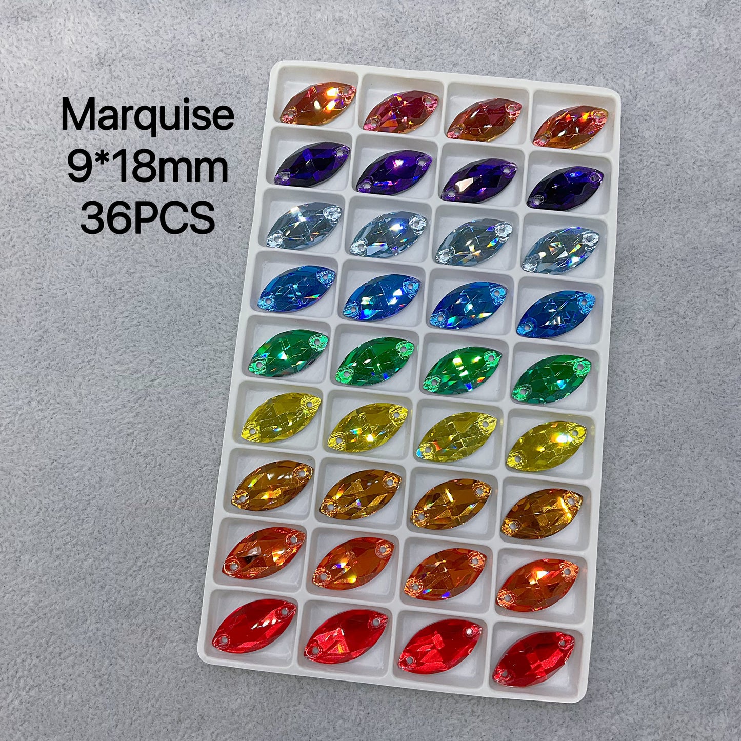 High Quality Sew-On K9 Crystal Mixed Colors