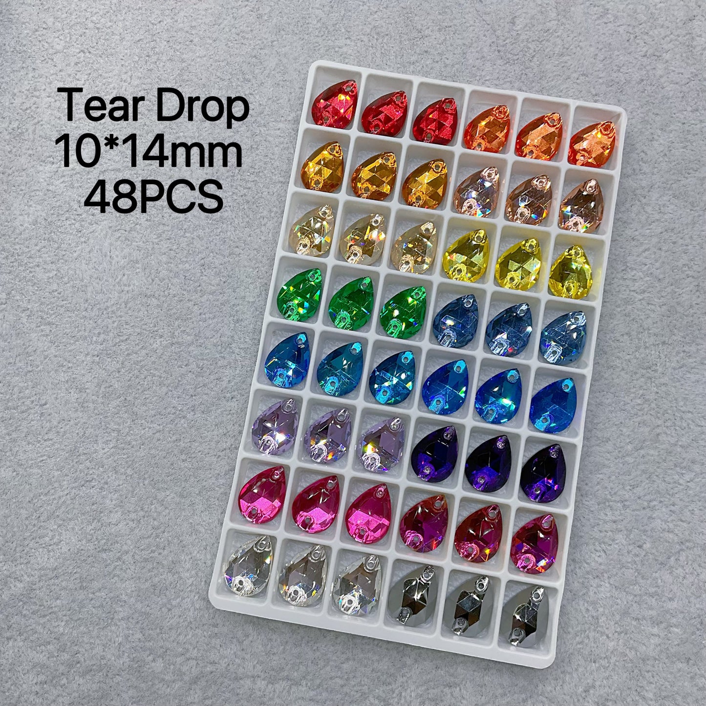High Quality Sew-On K9 Crystal Mixed Colors