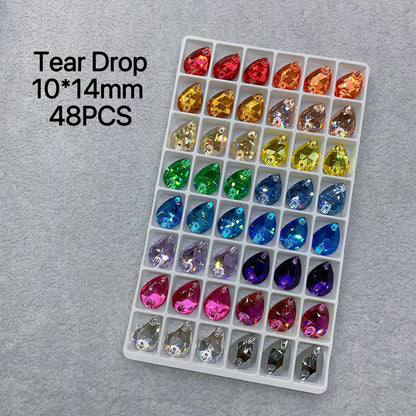 High Quality Sew-On K9 Crystal Mixed Colors