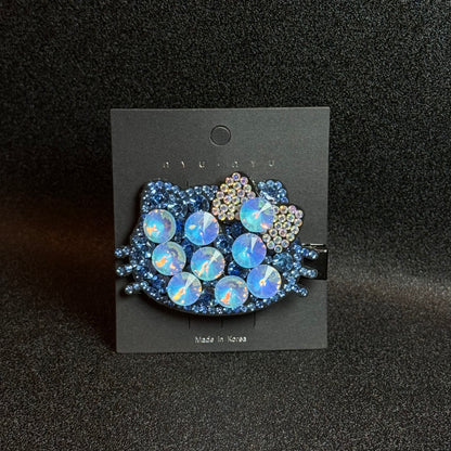 HK Hair Clips Cat with Bows K9 Crystal