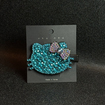 HK Hair Clips Cat with Bows K9 Crystal