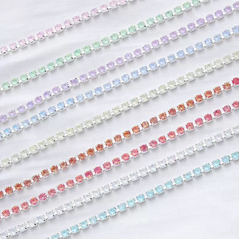 10 Yards Mocha Glass Rhinestone Chain