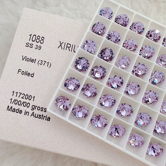 SS39 Violet 371 Swarovski 1088 XIRIUS Chaton Foiled & Pointed Back