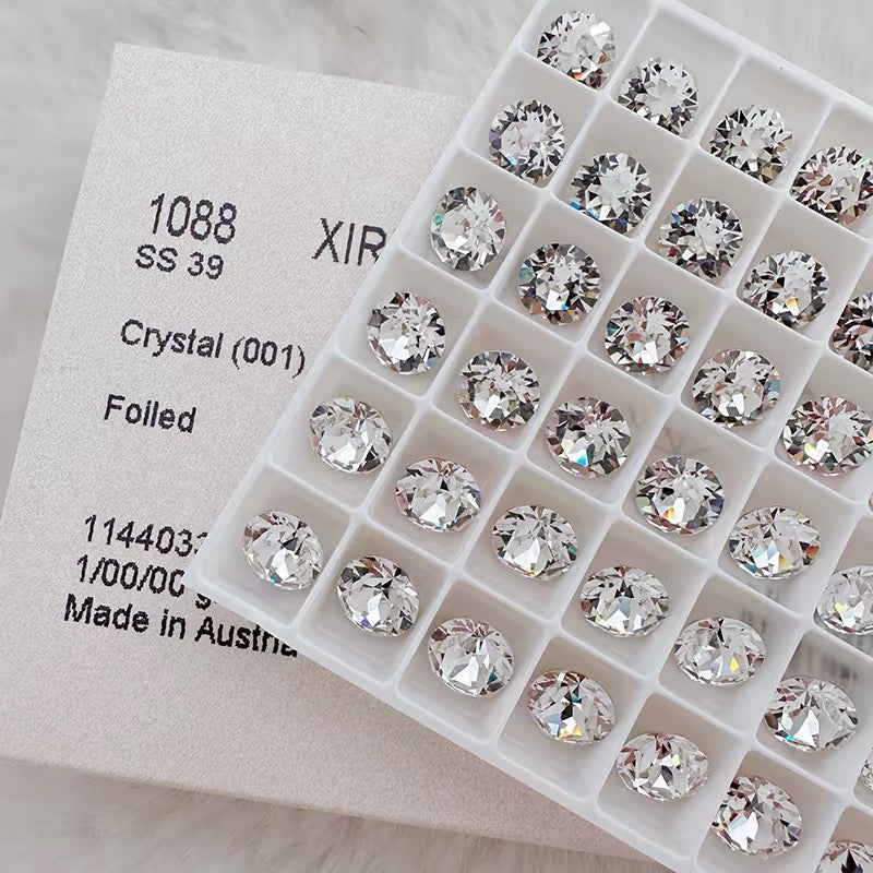 SS39 Crystal 001 Swarovski 1088 XIRIUS Chaton Foiled & Pointed Back