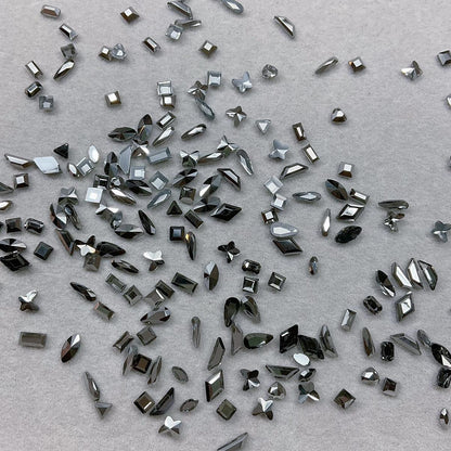 100PCS Flat Back Nail Diamonds Sparkling Glass Rhinestones DIY Decorations Mixed Shapes