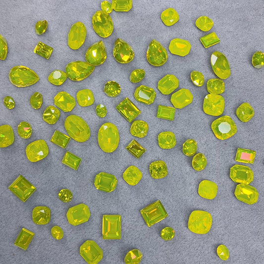 Yellow Opal Pointed Back High Quality K9 Crystal Mixed Shapes