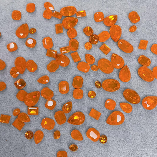 Orange Opal Pointed Back High Quality K9 Crystal Mixed Shapes